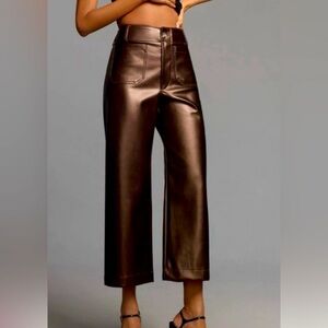 Anthropologie Maeve The Colette Faux Leather copper pants.